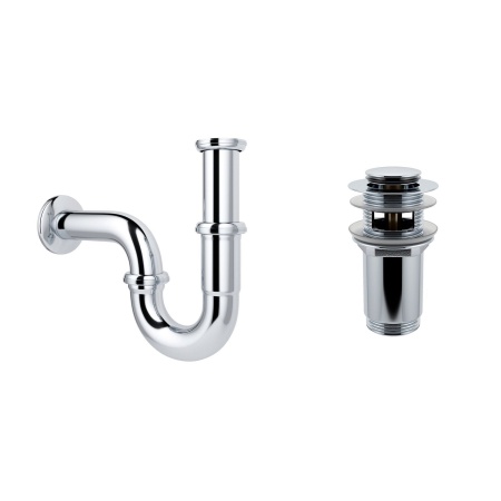 Комплект 3 в 1 Lavinia Boho Bathroom Sink 21520433: врезная фарфоровая раковина 60 см, металлический сифон, донный клапан