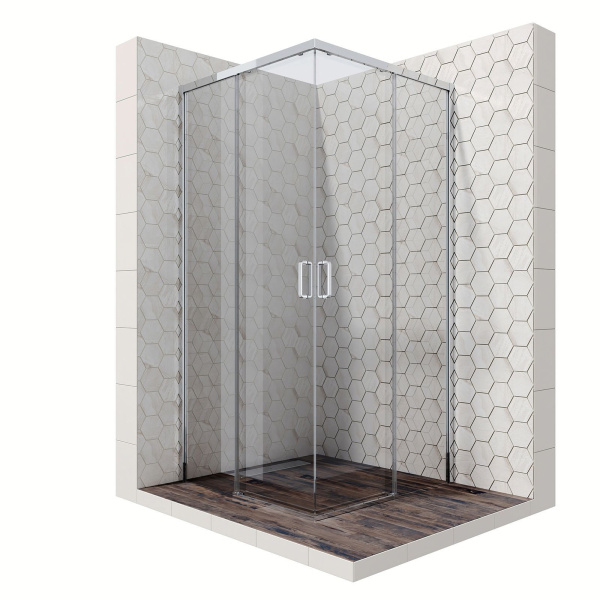 Душевой уголок Ambassador Queen 11011104-ST6, квадратный, линейный трап, 90х90