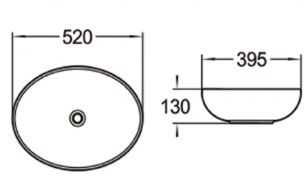 Раковина керамическая (накладная)  SantiLine SL-1020