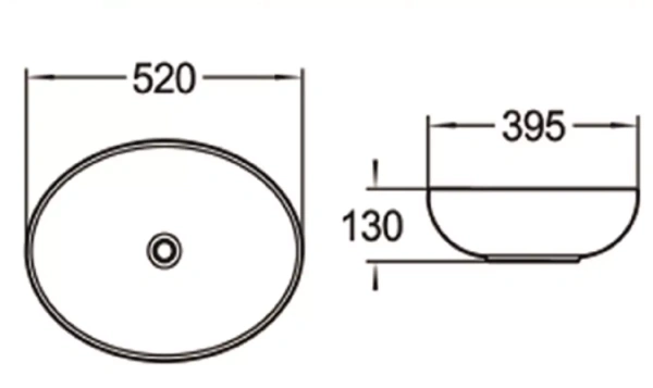 Раковина керамическая (накладная)  SantiLine SL-1020