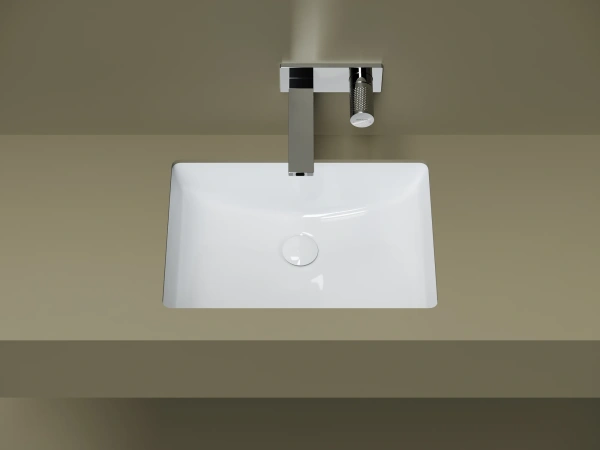 Раковина встраиваемая снизу Ceramicanova Эра 520x370x210, с отверстием слива - перелива, белый