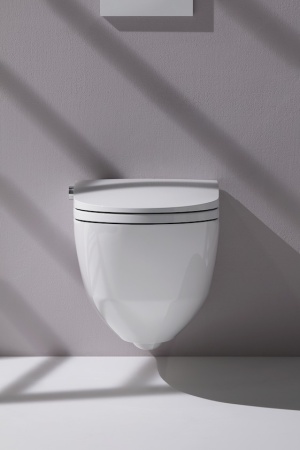 Подвесной электронный унитаз Cleanet Riva 39,5х60 см, белый матовый, безободковый, функция биде, с сиденьем 8.2069.1.757.000.1