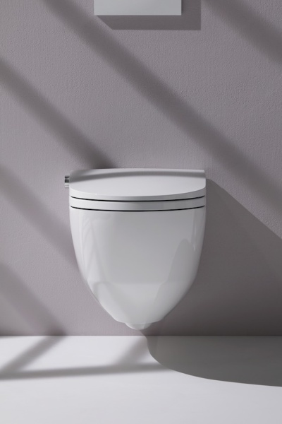 Подвесной электронный унитаз Cleanet Riva 39,5х60 см, белый матовый, безободковый, функция биде, с сиденьем 8.2069.1.757.000.1
