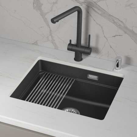 Мойка для кухни Granula Kitchen Space 5501iU черный, 55х45 см, прямоугольная