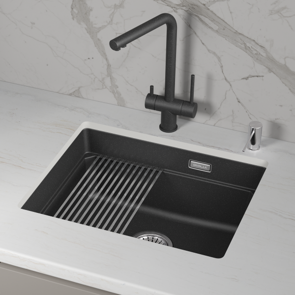 Мойка для кухни Granula Kitchen Space 5501iU шварц, 55х45 см, прямоугольная
