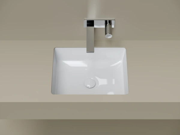 Раковина встраиваемая снизу Ceramicanova Эра 505x405x195, с отверстием слива - перелива, белый