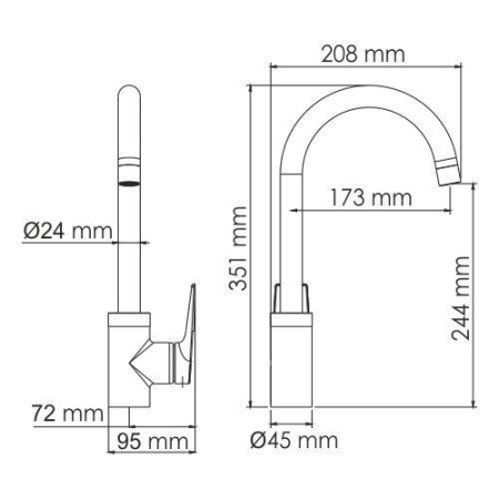 Смеситель для кухонной мойки WasserKRAFT Wiese 8407