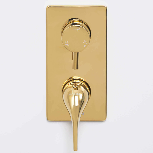 Смеситель для ванны и душа WasserKRAFT Sauer 7171 Глянцевое золото