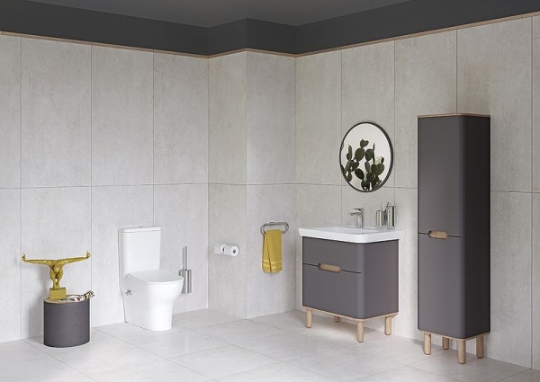 Тумба с раковиной VitrA Sento 63 60834 антрацит матовый