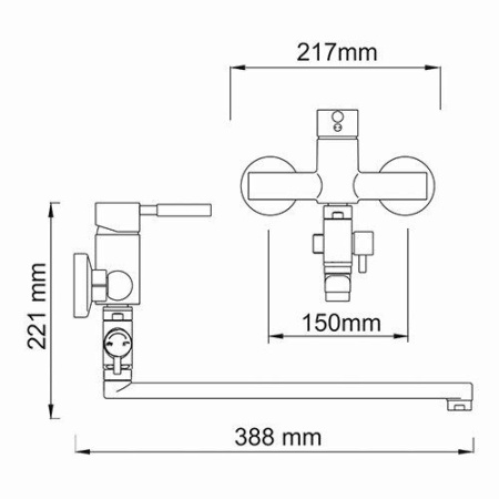 Смеситель для ванны WasserKRAFT Wern 4202L