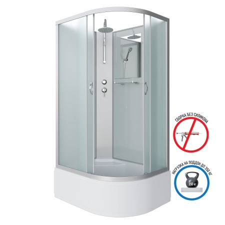 Душевая кабина Niagara Classic NG-2310-14LBKT 120х80х210-240, высокий поддон 40 см, стекло матовое
