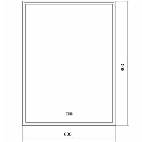 Зеркало Silver Mirrors Santana 600x800 LED-00002286 со встроенным светильником, сенсорный выключатель, подогрев
