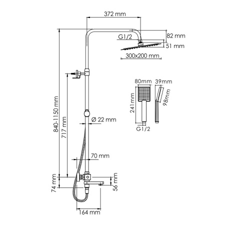 A199.069.141.010.CH Thermo Душевой комплект WasserKRAFT с термостатическим смесителем