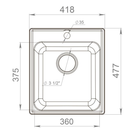Кухонная мойка Reflection Quadra RF0243BL, черный