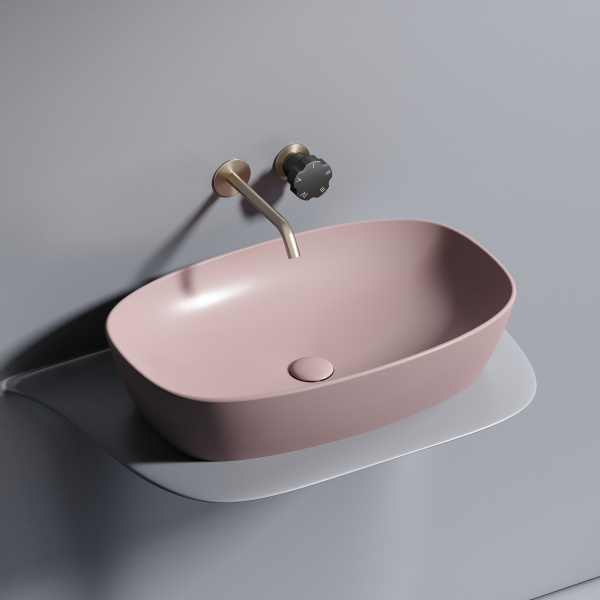 Умывальник Ceramicanova чаша накладная овальная (цвет Зеленый Матовый) Element 600x380x138мм