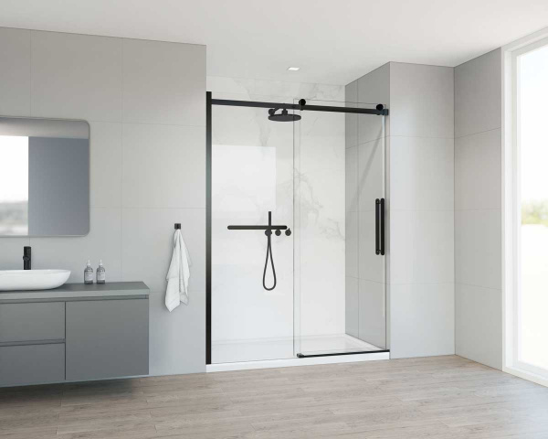 Душевая дверь Vincea Como Soft VDS-1CS150CLB, 1500, черный, стекло прозрачное