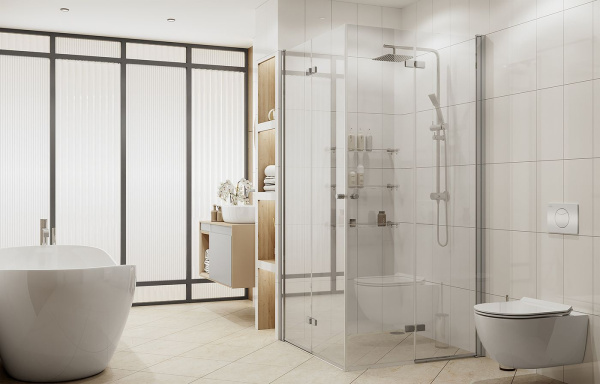 Душевой уголок Ambassador Nord 13011109-ST2, квадратный, линейный трап, 100х100