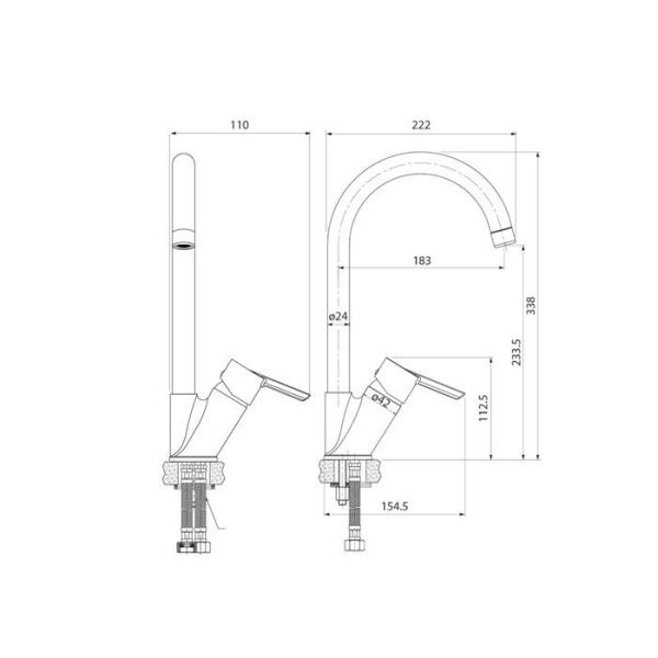 Смеситель для кухонной мойки IDDIS Kitchen Line K11SB0Ji05
