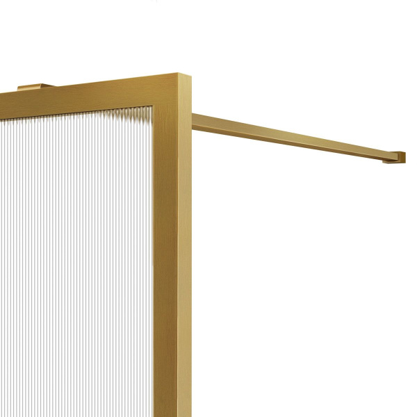 Душевая перегородка Vincea Walk-In VSW-1HP900FLBG, 900*2000, брашированное золото, стекло рифленое