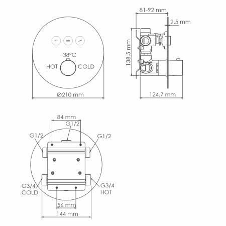 Смеситель для душа WasserKRAFT Dinkel 5844