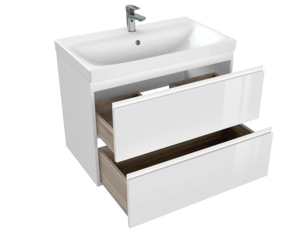 Тумба с умывальником подвесная Cersanit MODUO 80 с MODUO 80 белый, 64141 + S-UM-MOD80/1