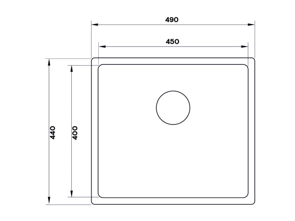 Кухонная мойка UKINOX Techno TEB450.400 -GT10P, 40*45