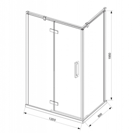 Душевой уголок BRAVAT BLACKLINE L-open 800х1200х1950 BS120.3112AB