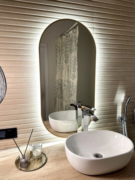 Зеркало EMZE Led с подсветкой и УФ-окантовкой 45x77 (золото)