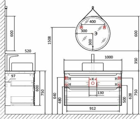 Тумба под раковину Jorno Wood 100 wood.01.100/P/W белый