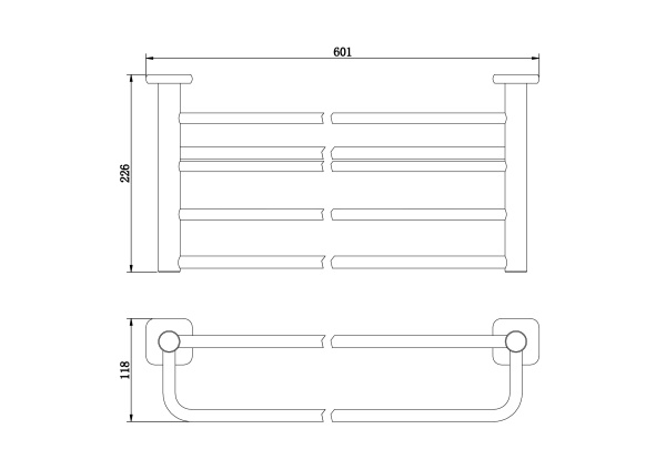 Полотенцедержатель с полкой WONZON & WOGHAND, Хром (WW-V1901-CR)