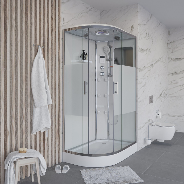 Душевая кабина Niagara Ultra NG-303-01R 120х80х220, низкий поддон 16 см, стекло прозрачное с матовой полосой