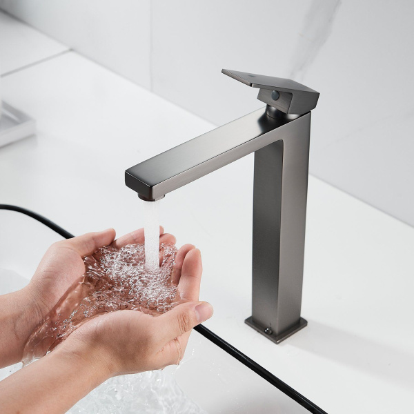 Смеситель для раковины Shevanik S9611T, оружейная сталь