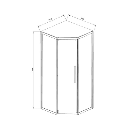 Душевой уголок Vincea Show VSP1-4SH100CLB, 1000*1000, черный, стекло прозрачное