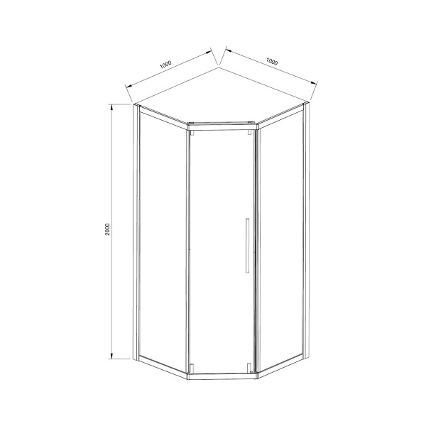 Душевой уголок Vincea Show VSP1-4SH100CLB, 1000*1000, черный, стекло прозрачное