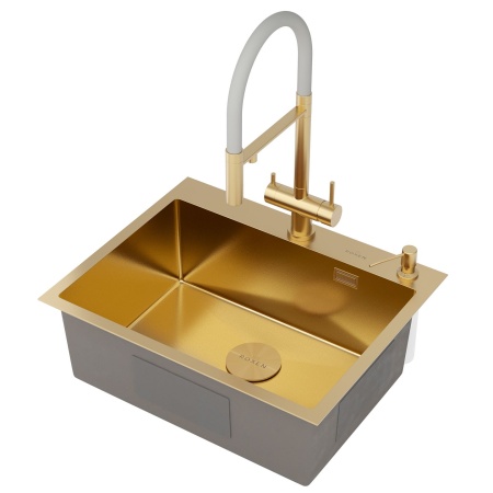 Кухонная мойка RoxenBath Simple 60 PVD золото  (текстурное покрытие)