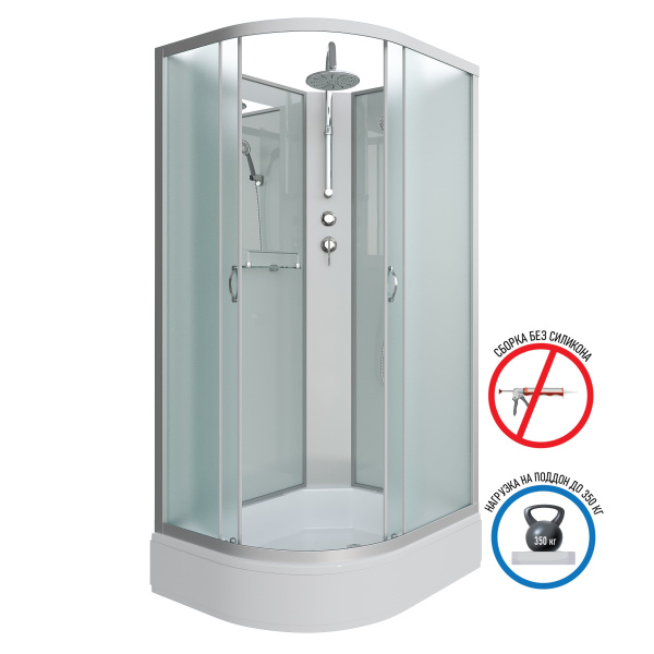 Душевая кабина Niagara Classic NG-33394-14RBKT 130х90х210-240, средний поддон 26 см, стекло матовое