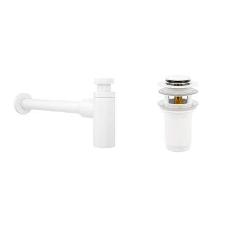 Комплект 3 в 1 Lavinia Boho Bathroom Sink 21520445: врезная фарфоровая раковина 60 см, металлический сифон, донный клапан
