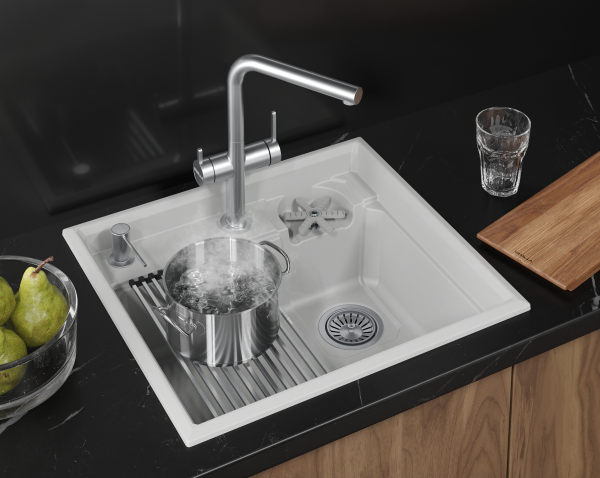 Мойка для кухни Granula Kitchen Space Rinzer 5807R арктик, 58х52 см, прямоугольная