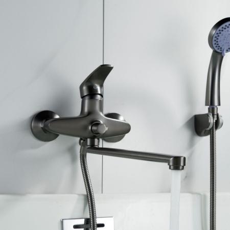 Смеситель для ванны Shevanik S5022T, оружейная сталь