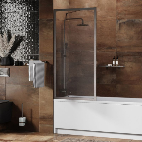 Стеклянная шторка на ванну WasserKRAFT Abens 20W01-80 Brushed nickel Fixed