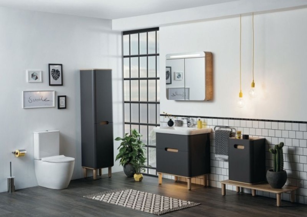 Тумба с раковиной VitrA Sento 78 60836 антрацит матовый
