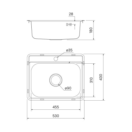 Мойка IDDIS Basic нержавеющая сталь полированная 530х430 BAS53P0i77