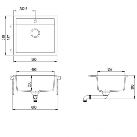 Кухонная мойка AquaSanita Quadro SQQ 100 W 601