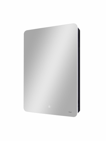 Зеркальный шкаф для ванной 56х85см Reflexion Black с регулируемой LED подсветкой RF2001BL черный