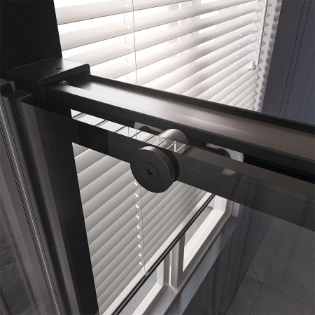 Душевая дверь Veconi Premium Trento PTD-40B, 1500х2000, черный матовый, стекло прозрачное