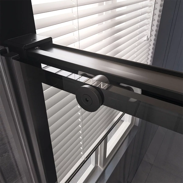 Душевая дверь Veconi Premium Trento PTD-40B, 1500х2000, черный матовый, стекло прозрачное