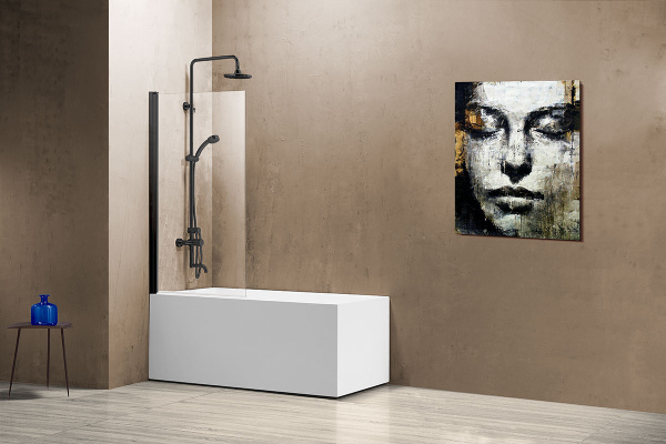 Душевая шторка на ванну Vincea VSB-11800CLB, 800*1400, черный, стекло прозрачное