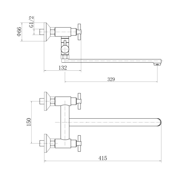 Смеситель для ванны FASHUN A52228, сатин