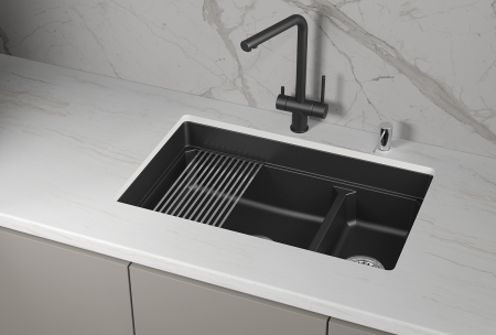 Мойка для кухни Granula Kitchen Space 7304iU шварц, 73х45 см, прямоугольная