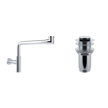 Комплект 3 в 1 Lavinia Boho Bathroom Sink 21520261: накладная фарфоровая раковина 40 см, металлический сифон, донный клапан